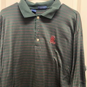 East Lake Golf Club golf shirt. Jeff Rose brand xxl. Green with red stripes